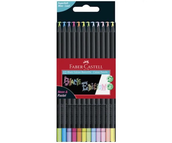 Faber-Castell: Black Edition Pastel creioane colorate set 12 bucăți