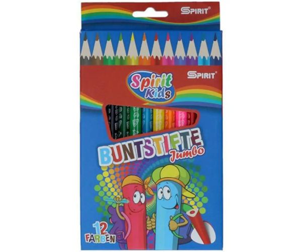 Spirit: Jumbo triunghi creioane colorate set 12 bucăți