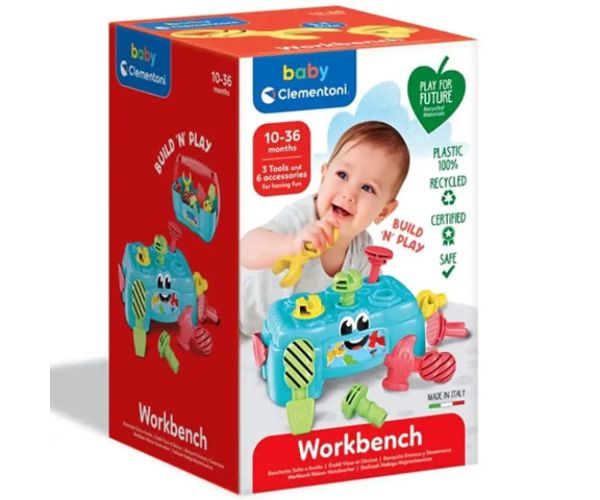 2 in 1 Bancă de lucru și cutie de scule cu unelte - Clementoni baby