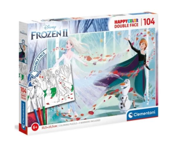 Înghețată II. Double 2 în 1 104bucăți colorabil puzzle cu două fețe - Clementoni