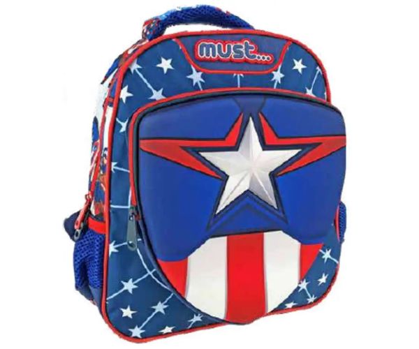 Captain America 3D rucsac de grădiniță 27x10x31cm