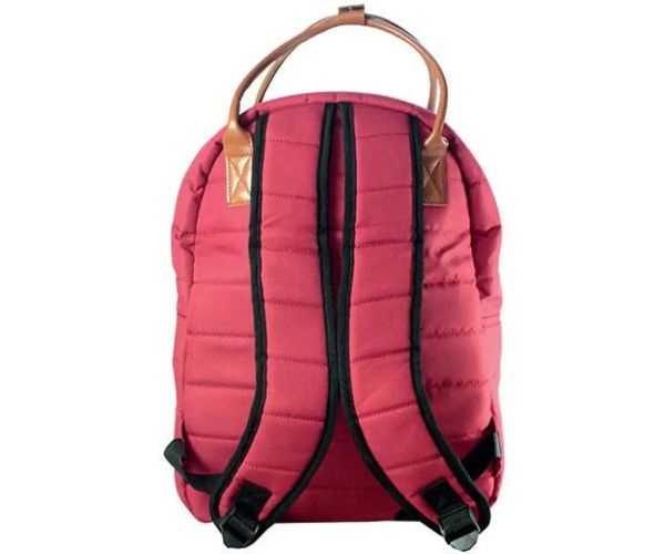 Must: Geantă de scoala rotunjita rosie, rucsac 40x30x12cm