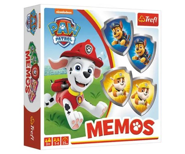 Paw Patrol joc de memorie cu cărți formă scut - Trefl (versiune HU)