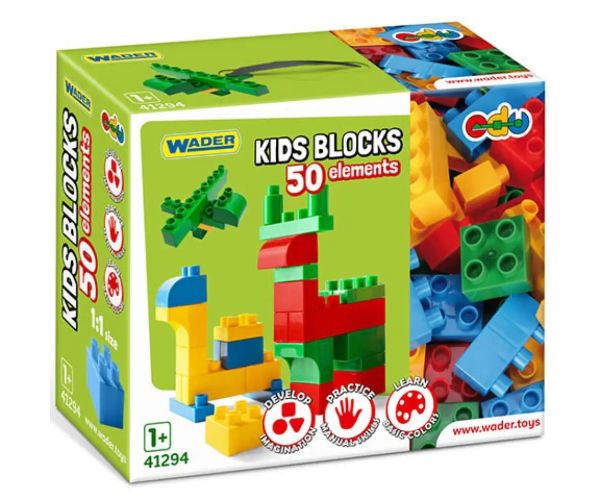 Kids Bloks elemente de construcții 50 bucăți set - Wader