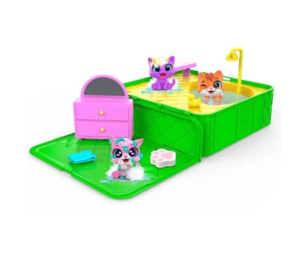 Washy Friends: Pisici de baie Color Reveal cu jacuzzi și accesorii