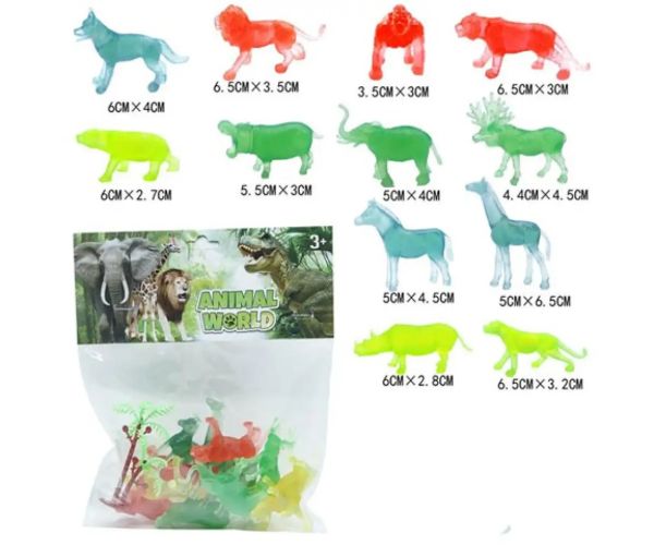 Animal World: Animale sălbatice transparent 12 bucăți set figurine