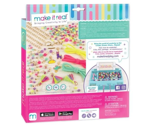 Make it Real: set de făcut bijuterie - Neon pom-pom