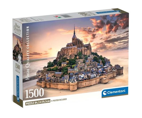 Mont Saint-Michel la apus 1500 de piese HQC puzzle compact - Clementoni
