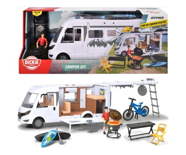 Hymer Camping Van autocaravană cu accesorii 30cm - Dickie Toys