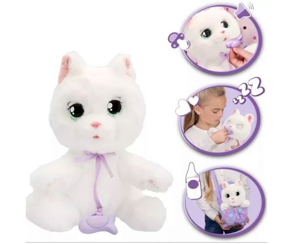 Baby Paws figurina de pluș interactivă – Pisică albă