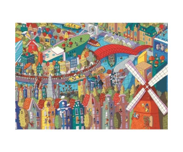 Sneaky Peekers: Amsterdam UFT 1000 bucăți puzzle - Trefl