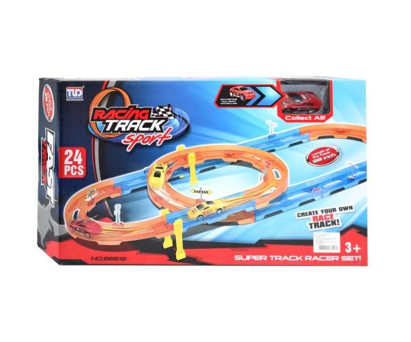 Super Track 24 bucăți Set pistă de curse cu mașină 1/64