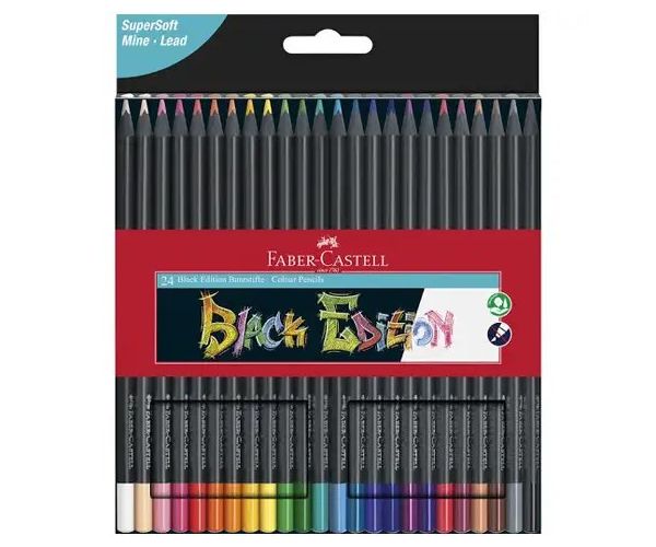 Faber-Castell: Black Edition set creioane colorate 24 bucăți