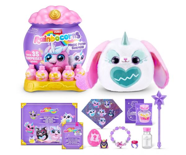 Rainbocorns: Magic Potion Surprise figură de pluș cu poțiune magică surpriză, disponibilă în mai multe variante, 1buc