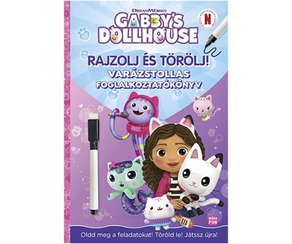 Móra: Casa de păpuși Gabi – Desenează și șterge! Carte de activități cu pix magic