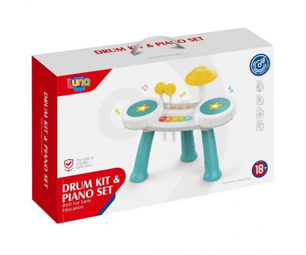 Set de tobe cu pian de culoare albastră