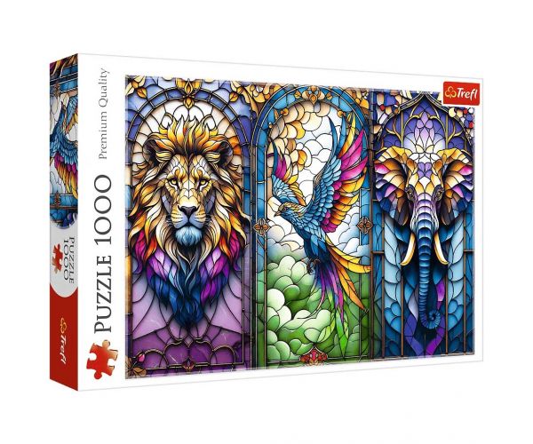 Puzzle cu vitraliu cu animale 1000 de piese - Trefl