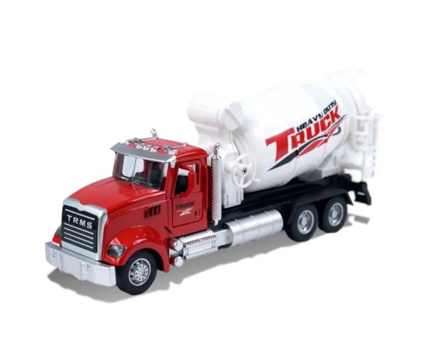 Heavy Duty Truck: Model de autobetonieră metalica cu usi care se deschid si tambur rotativ 1/36