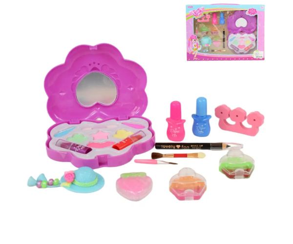 Cute Girl: Set de machiaj si manichiura cu paleta, lac de unghii si accesorii