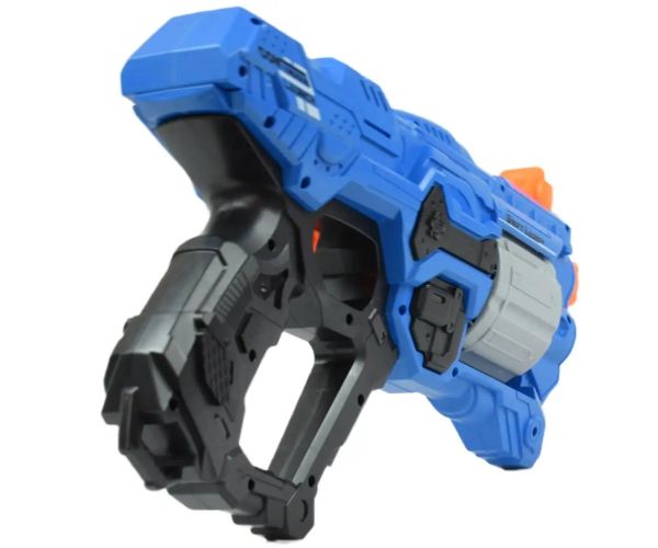 Swift Launcher: Pistol cu burete manual cu magazie rotativă si cartuse si tinta de 32 cm