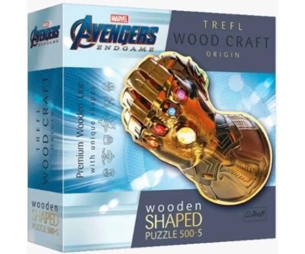 Wood Craft: Avengers Mănușa Infinitului 500+5 bucăți premium lemn puzzle - Trefl
