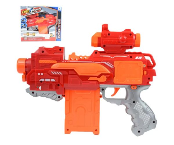 Fire Storm: Pistol electric burete cu cartușe și lumină 33cm