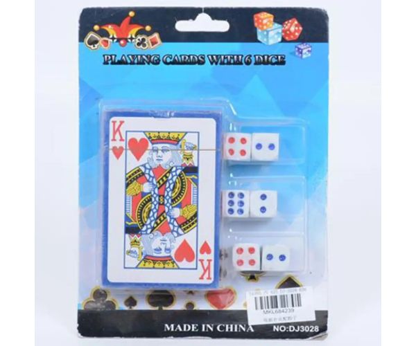 Cărți poker cu 6 bucăți de zar