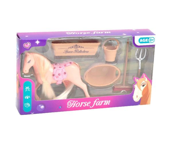 Luna: Figurina de cal de la ferma de cai cu accesorii de îngrijire în mai multe variante 1buc