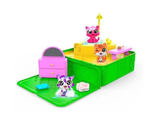Washy Friends: Pisici de baie Color Reveal cu jacuzzi și accesorii