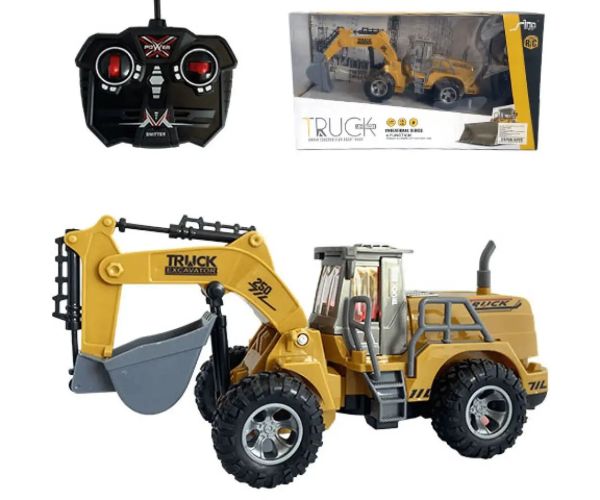 Mașină de lucru excavator cu telecomandă RC cu efecte de lumină la scară 1/30 24 cm