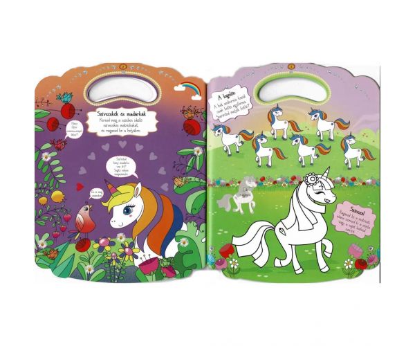 Caiet de activități colorat cu unicorni