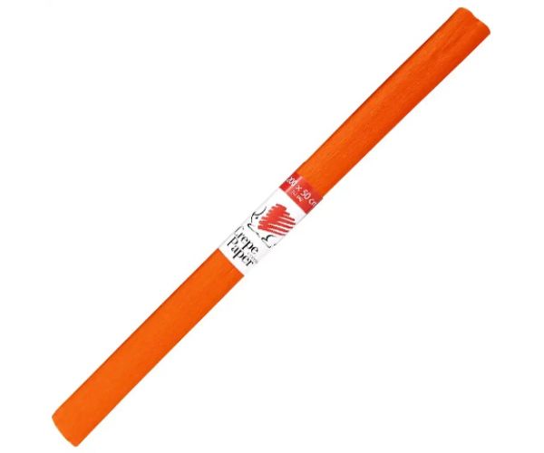 ICO: Süni hârtie creponată culoare portocaliu 200x50cm