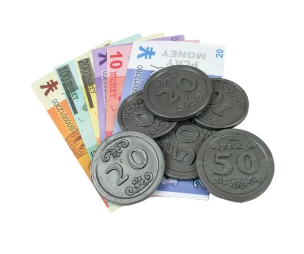 Casă de marcat electronică roz cu lumină și sunet, bani de jucărie 25x14cm