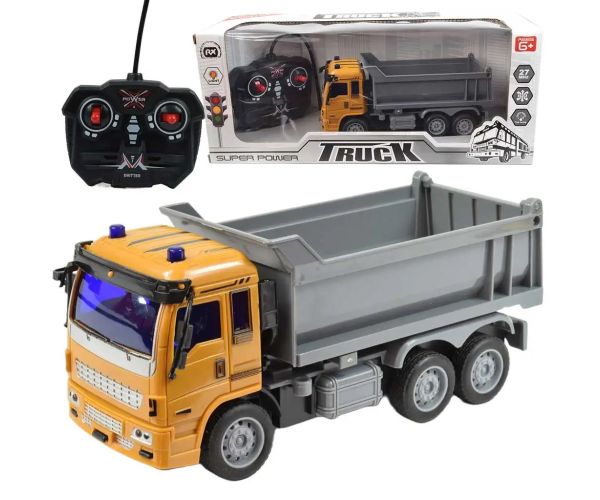 Camion de construcție cu telecomandă RC cu efecte de lumină 27MHz 20cm în diverse versiuni 1bucată