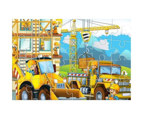 Construcție puzzle 24 bucăți și trei postere care se pot colora