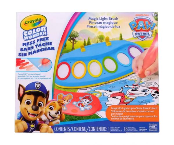 Crayola: Color Wonder Set de pictură magică cu pensulă luminoasă - Patrula Cățelusilor