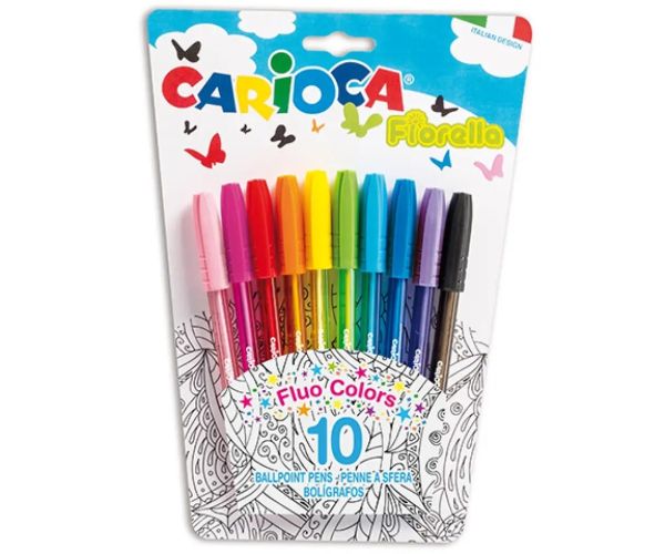 Set de 10 stilouri colorate Fiorella - Carioca