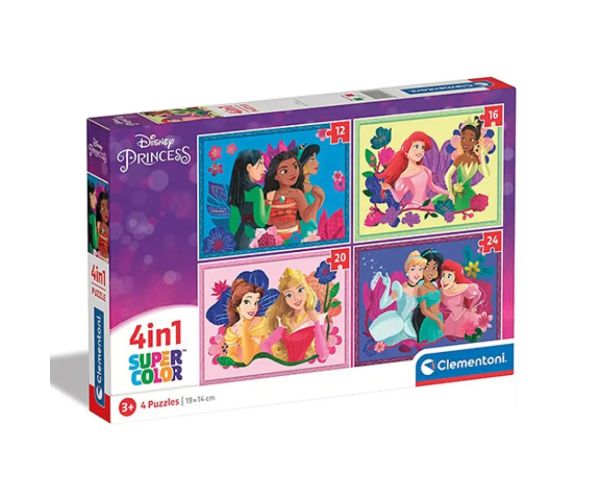 Puzzle cu prințese Disney 4 în 1 - Clementoni