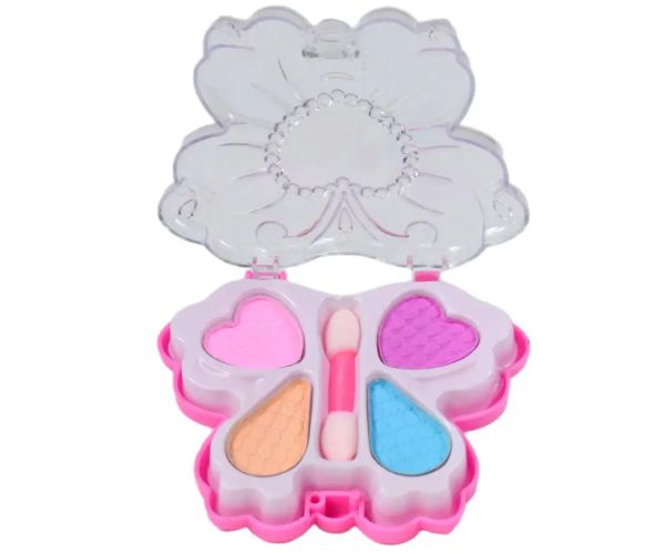 Cute Girl: Set de machiaj cu paletă și accesorii de machiaj în formă de floare și fluture