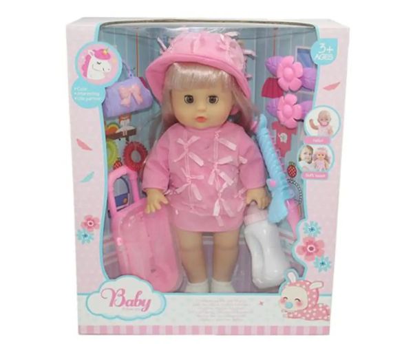 Melani 36cm face pipi, cu valiză, accesorii și efecte de sunete