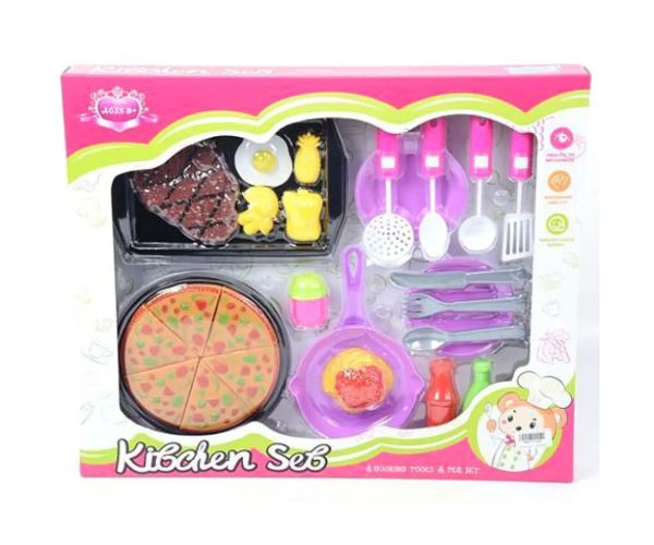 Set de joacă mic dejun cu carne grill șii accesorii