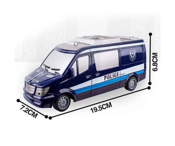 Telecomandă RC SWAT Microbuz de politie cu lumină 27MHz scară 1/32 25cm