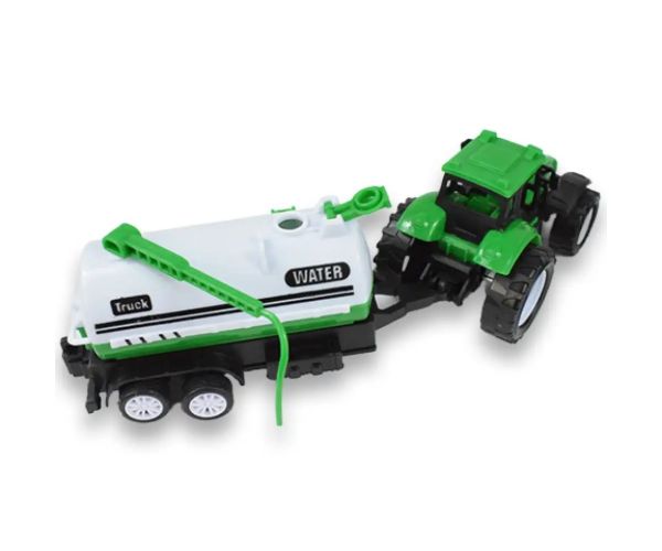 Farm Truck: Set tractor verde din două părți cu remorcă