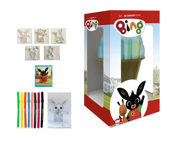 Set de ștampile Bing și prietenii într-un recipient în formă de înghețată - Multiprint