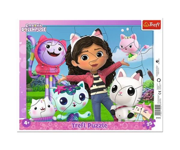 Casa de păpuși a lui Gabby 25 bucăți puzzle cu cadru - Trefl