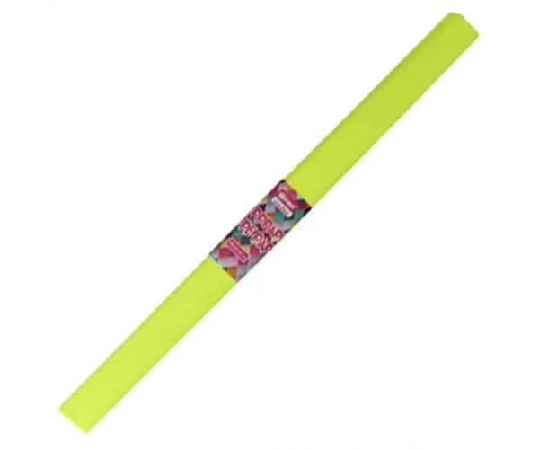 Spirit: Hârtie creponată fluorescentă de culoare galbenă 200x50cm