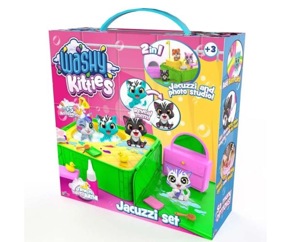 Washy Friends: Pisici de baie Color Reveal cu jacuzzi și accesorii