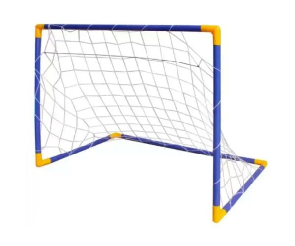 Set poartă de fotbal cu plasă, minge și pompă