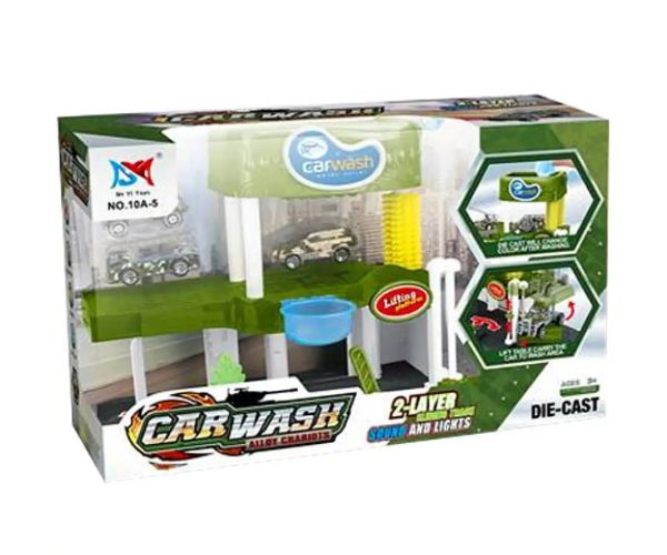 Car Wash mai multe etaje cu vehicule, sunete și lumini