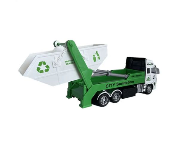 Camion de transport deșeuri sau container cu telecomandă RC cu lumină 27MHz 1/36 20cm în două versiu